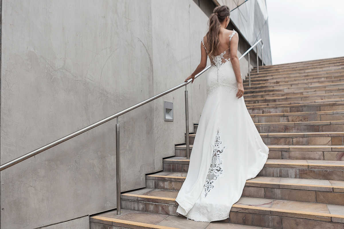 Affordable Lace fishtail Wedding Dress Melbourne