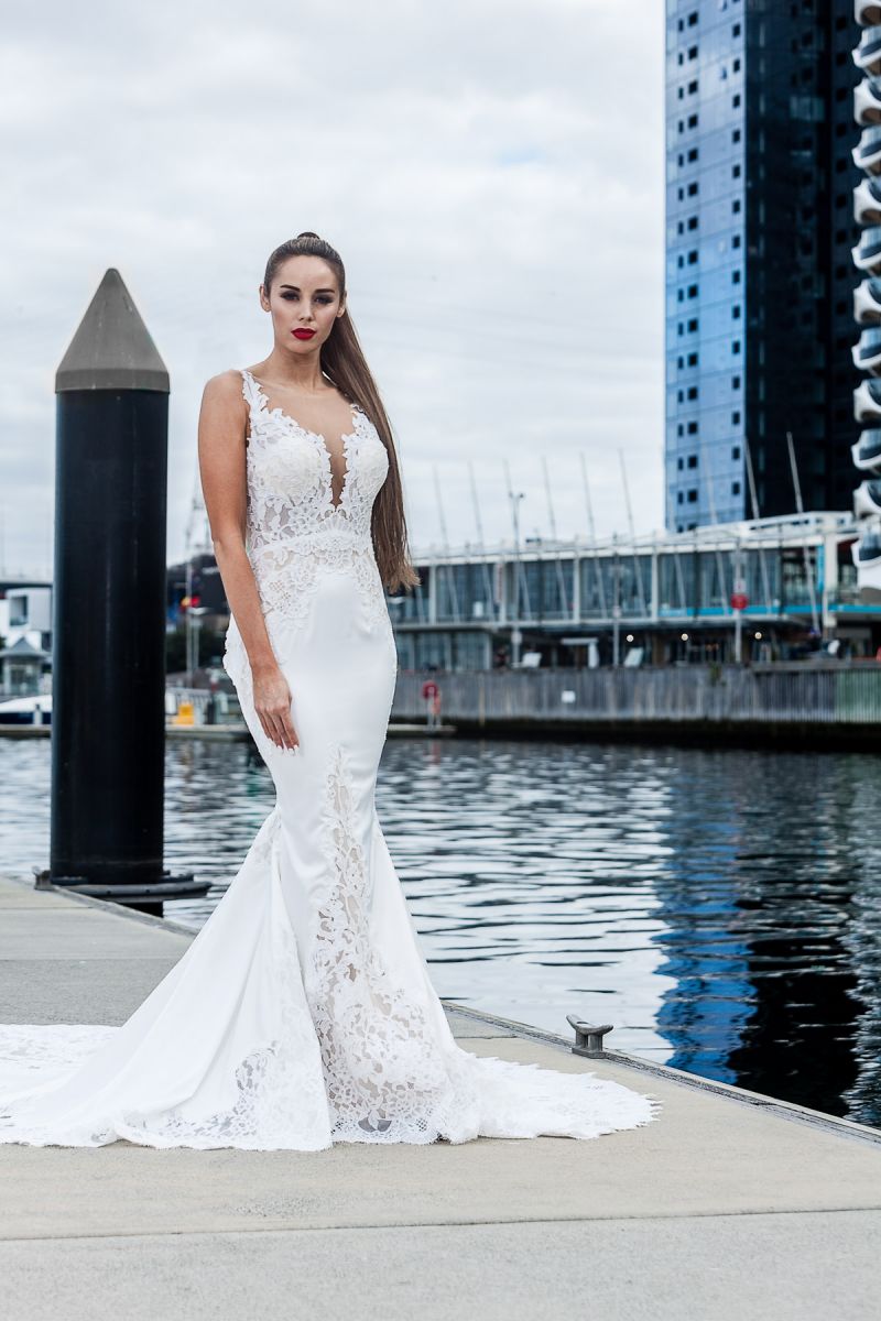 Fitted sleek Style wedding Dress Melbourne