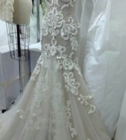 Wedding gown in work room